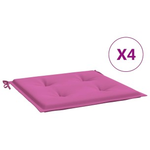 Възглавници за градински столове 4 бр розови 50x50x4 см текстил 2