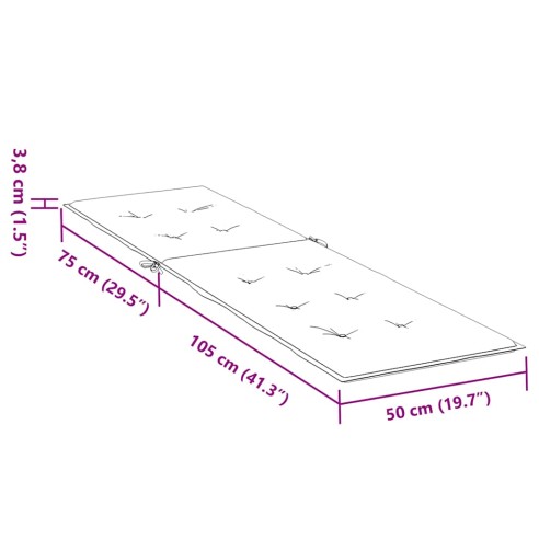 Възглавница за стол шезлонг кралско синя (75+105)x50x4 см