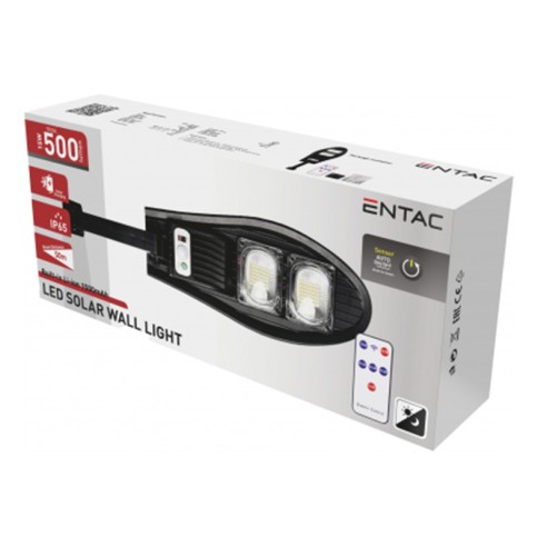 Улична соларна лампа с дистанционно 15 W 500 lm ENTAC ➤ топ цена ➤ dshome.bg