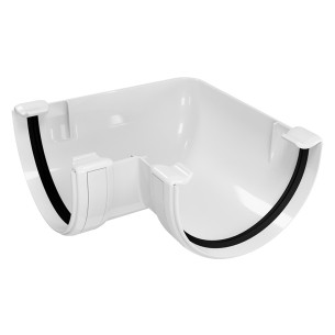 Ъгъл за улук 90° Ф125 мм бял REGENAU ➤ топ цена ➤ dshome.bg