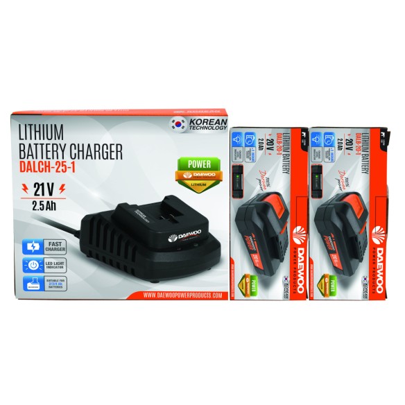 Зарядна станция 21V 2.5Ah + 20V 2Ah + 20V 4Ah "UNI-BAT" DAEWOO ➤ топ цена ➤ dshome.bg