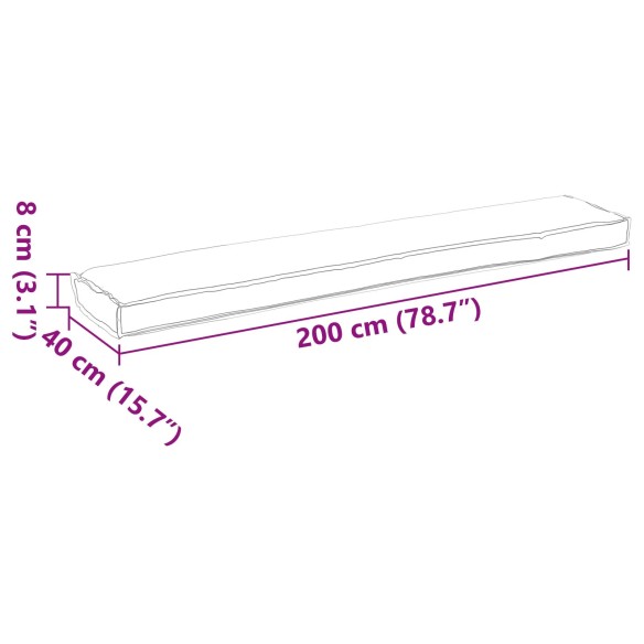 Перяща подложка за пейка Таупе 200x40x8 см Оксфордска тъкан - VL42001683 ➤ топ цена ➤ dshome.bg