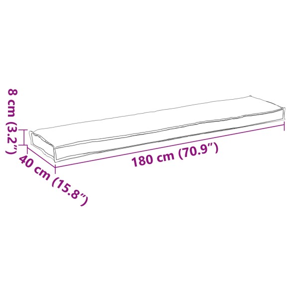 Кушон за палета на за пейка с листен мотив 180x40x8 см Оксфордска тъкан - VL42001676 ➤ топ цена ➤ dshome.bg
