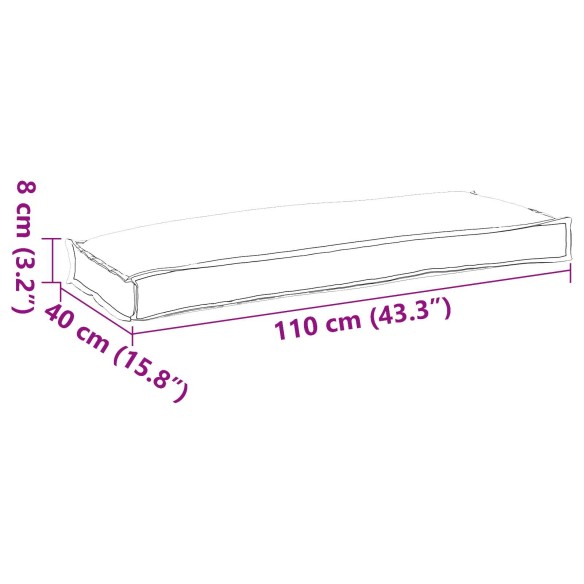 Възглавница за палет за пейка Антрацит 110x40x8 см Оксфордска тъкан - VL42001628 ➤ топ цена ➤ dshome.bg