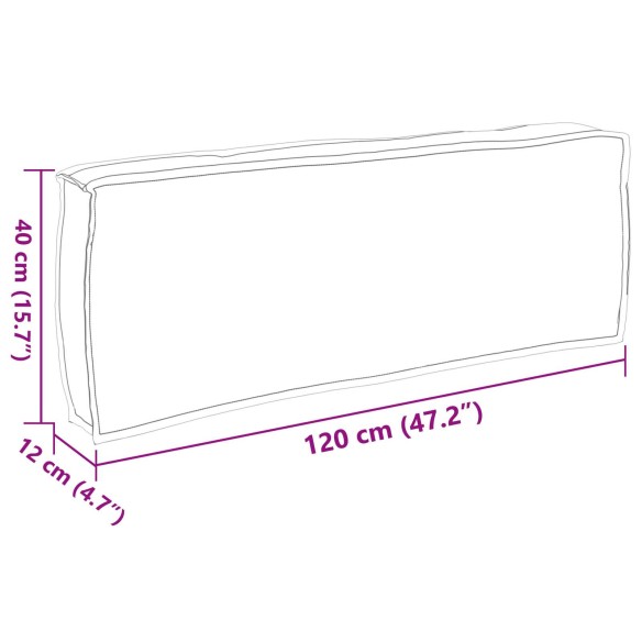 Кушетка за гръб Бежова 120x40x12 см Оксфорд Тъкан