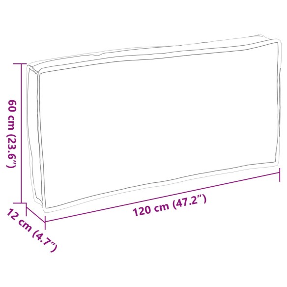 Палетна Възглавница за Седалка/Подкрепа Сива 120x60x12 cm Оксфорд Тъкан ➤ топ цена ➤ dshome.bg