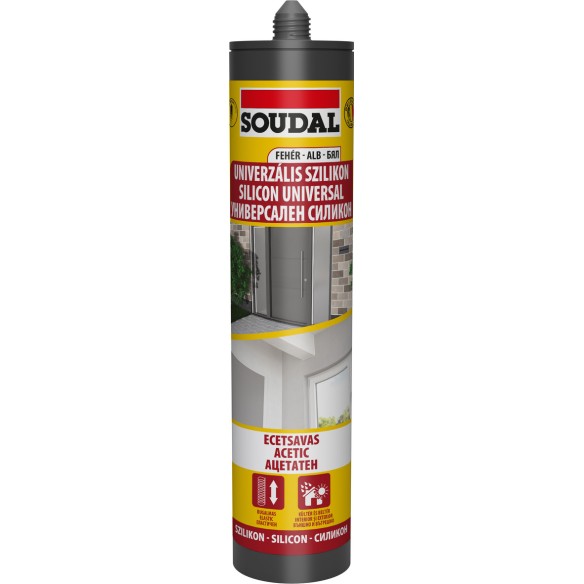 Универсален силикон бял 280мл SOUDAL/103234 ➤ топ цена ➤ dshome.bg