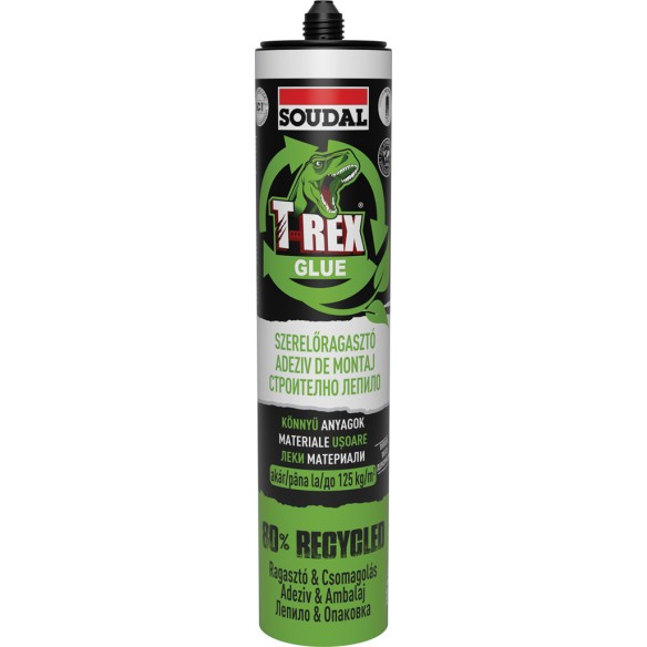 Монтажно лепило бяло леки материали T-Rex Green SOUDAL/157453 ➤ топ цена ➤ dshome.bg
