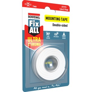 Ултра силна монтажна лента бяла Fix All SOUDAL/155604 ➤ топ цена ➤ dshome.bg