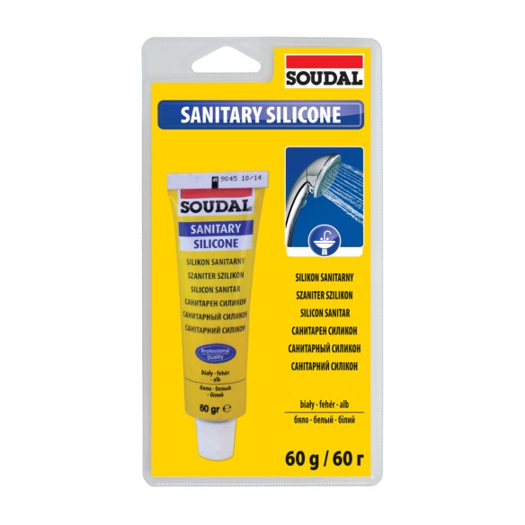 Санитарен бял силикон 60гр SOUDAL/120033 ➤ топ цена ➤ dshome.bg