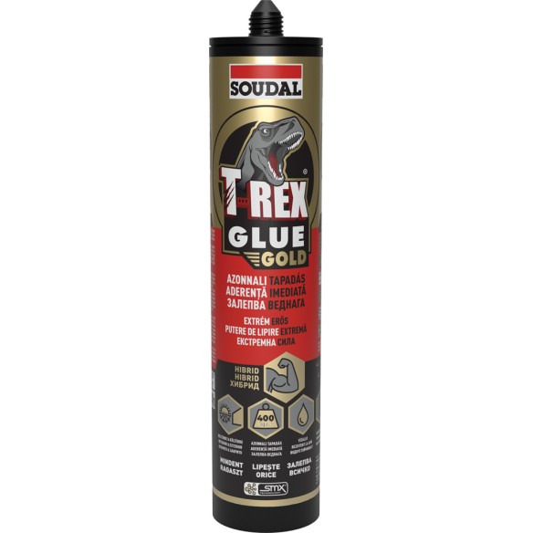 Монтажно лепило T-Rex злато 380 мл SOUDAL/146055 ➤ топ цена ➤ dshome.bg
