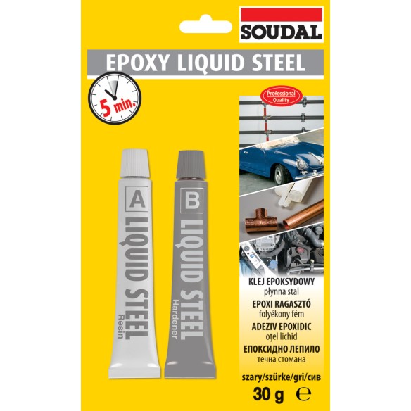 Лепило течна стомана 2x15 гр Epoxy SOUDAL ➤ топ цена ➤ dshome.bg