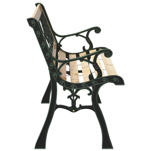 Пейка за градина с облегалка с розов мотив 116 см Дърво