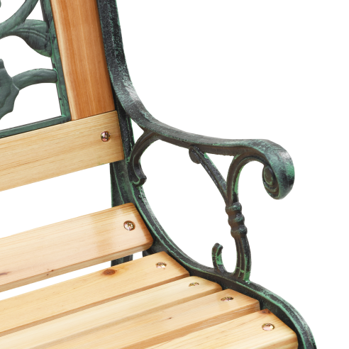 Пейка за градина с облегалка с розов мотив 116 см Дърво