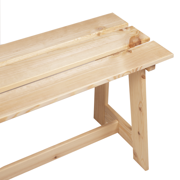 външна пейка 119x35x47 см от масивна борова дървесина