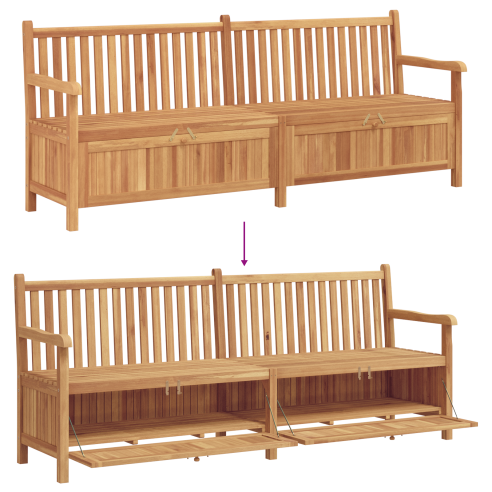 Градинска Пейка за Съхранение Кафяво 228 x 60 x 90 см