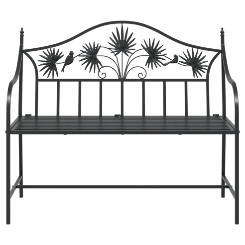 Винтидж метална пейка Черна Прахово боядисана стомана Стандартна