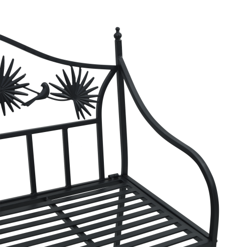 Винтидж метална пейка Черна Прахово боядисана стомана Стандартна