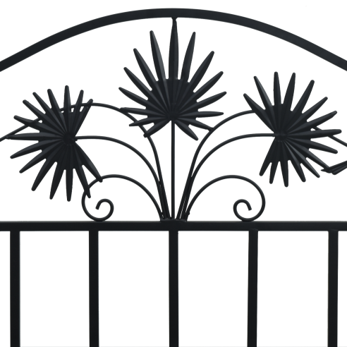 Винтидж метална пейка Черна Прахово боядисана стомана Стандартна