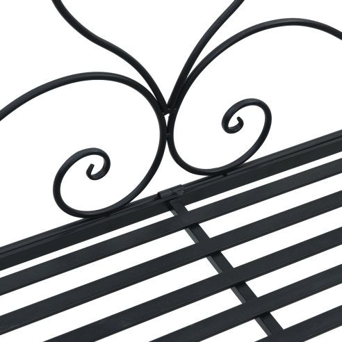 Черна външна пейка Черна Метал Голяма Декоративни детайли