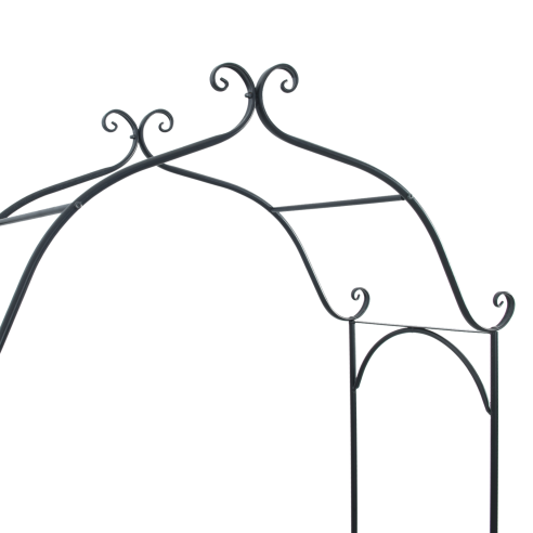 Черна външна пейка Черна Метал Голяма Декоративни детайли