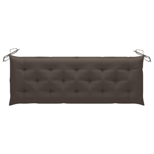 Стифираща градинска пейка с възглавница, 159 см, тик масив