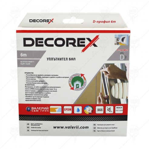 Уплътнител D-профил 6мм 6м кафяв BONDIT - 2