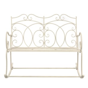 Градинска пейка, 104 см, желязо, антично бяло 2