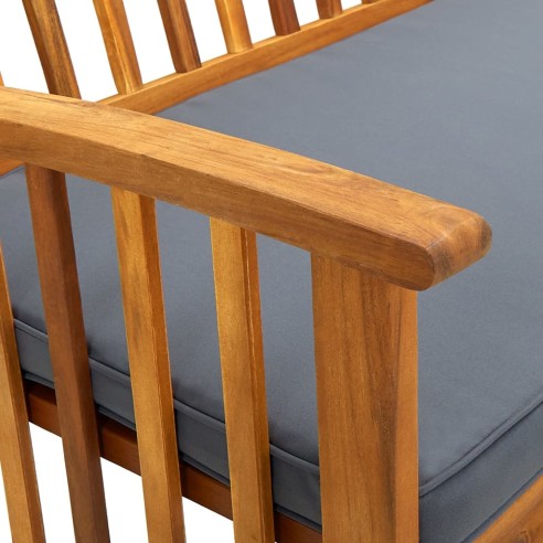 Градинска пейка с възглавница, 119 см, акация масив