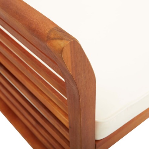 2-местна градинска пейка с възглавница, 120 см, акация масив