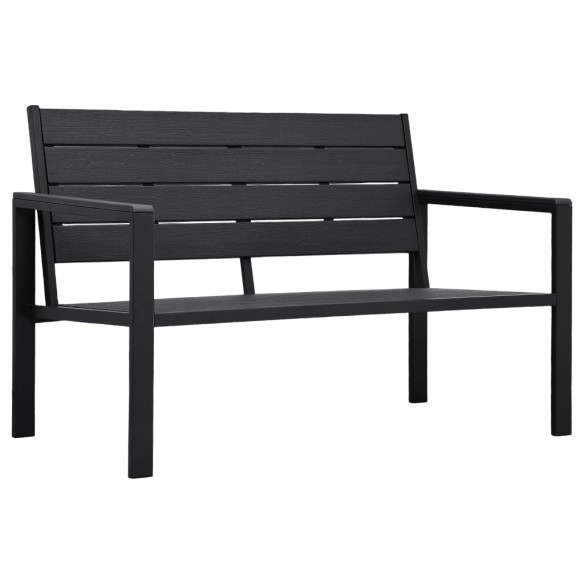 Градинска пейка, 120 cм, HDPE, черна, имитация на дърво