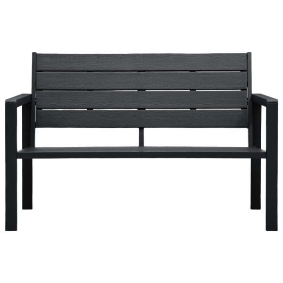 Градинска пейка, 120 cм, HDPE, черна, имитация на дърво