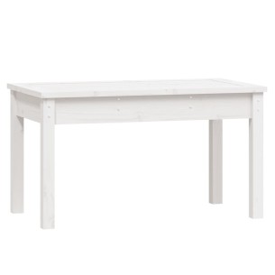 Градинска пейка, бяла, 80x44x45 см, борово дърво масив 2