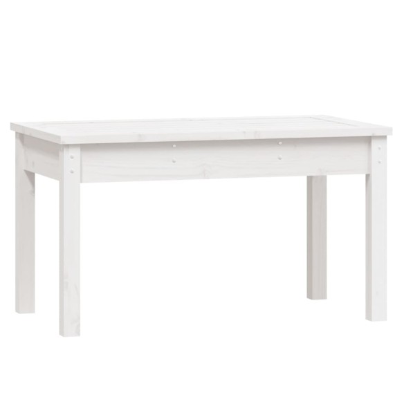 Градинска пейка, бяла, 80x44x45 см, борово дърво масив