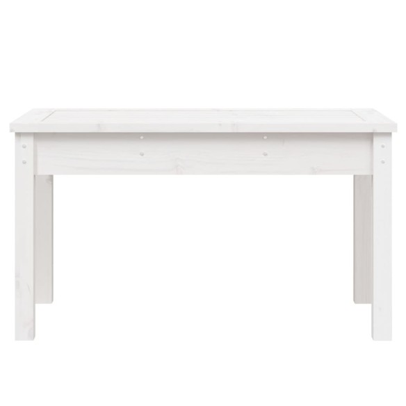 Градинска пейка, бяла, 80x44x45 см, борово дърво масив