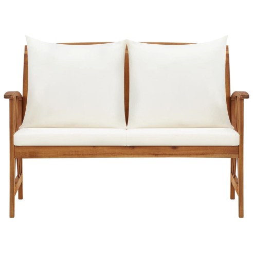 Градинска пейка с възглавници, 119 см, акация масив
