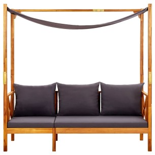 Градинска пейка със сенник, акациево дърво масив 2