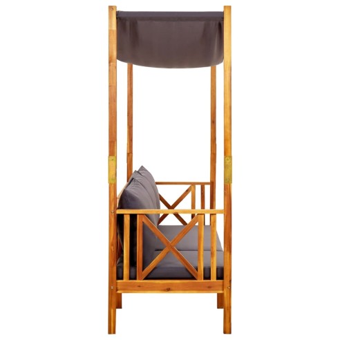 Градинска пейка със сенник, акациево дърво масив