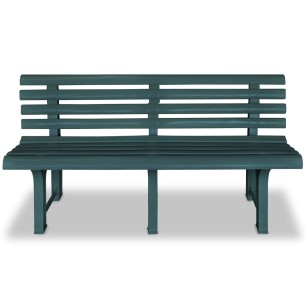 Градинска пейка 145,5 см пластмаса зелена 2