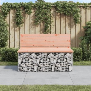 Градинска пейка дизайн габион 103x70x65 см дугласко дърво масив