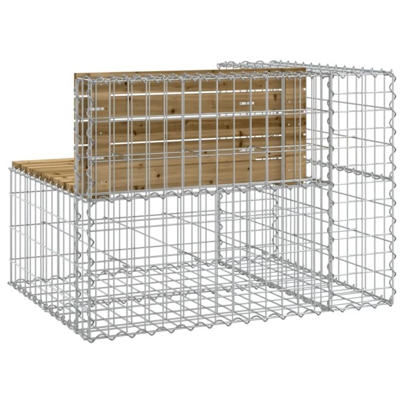 Градинска пейка габионен дизайн 92x71x65,5 см импрегниран бор