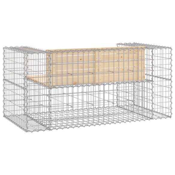 Градинска пейка габионен дизайн 143x71x65,5 см бор масив