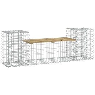 Градинска пейка габионен дизайн 183x41x60,5 см импрегниран бор 2
