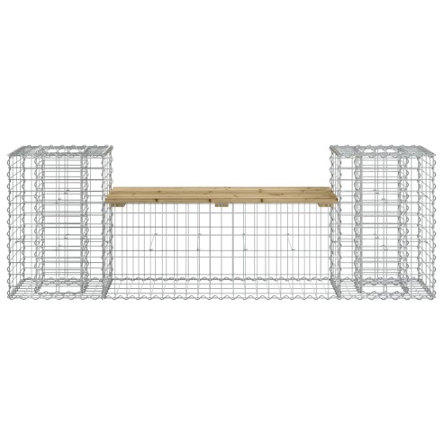 Градинска пейка габионен дизайн 183x41x60,5 см импрегниран бор