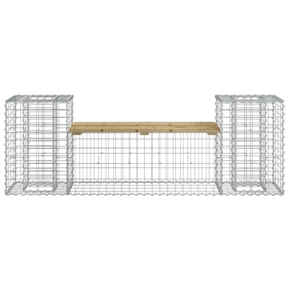 Градинска пейка габионен дизайн 183x41x60,5 см импрегниран бор