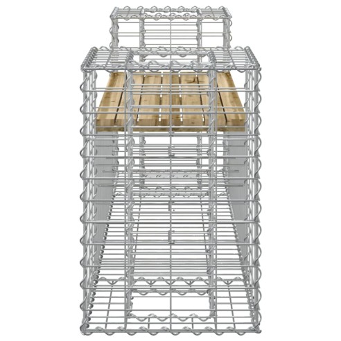Градинска пейка габионен дизайн 183x41x60,5 см импрегниран бор