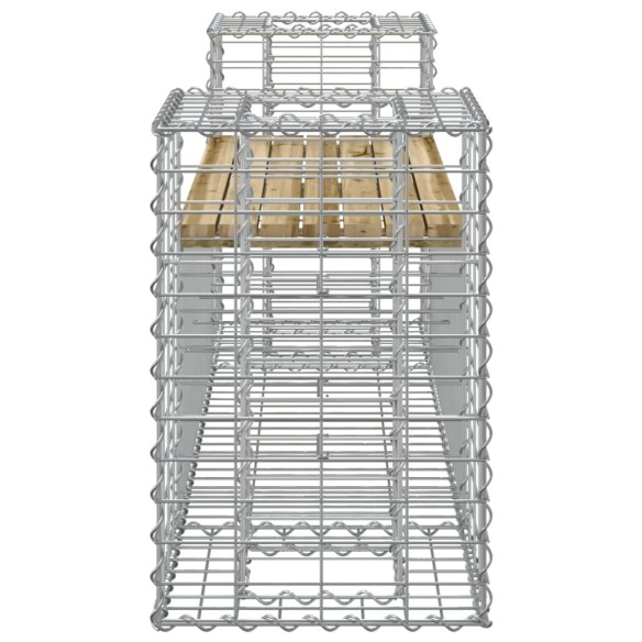 Градинска пейка габионен дизайн 183x41x60,5 см импрегниран бор
