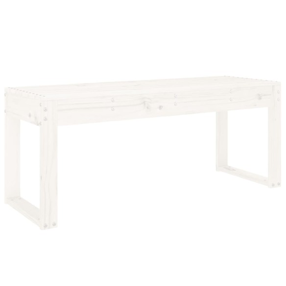 Градинска пейка, бяла, 110x38x45 см, борово дърво масив
