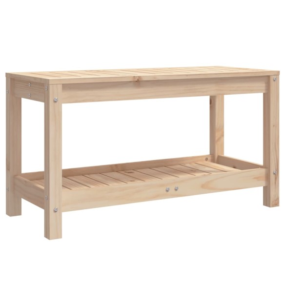 Градинска пейка, 82,5x35x45 см, борово дърво масив
