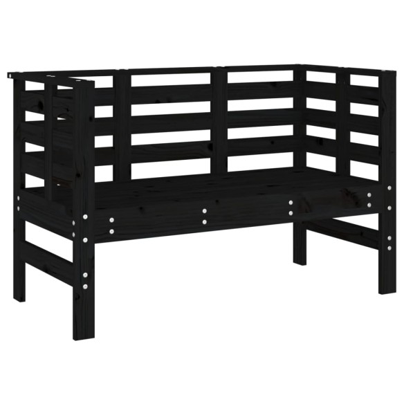 Градинска пейка, черна, 111,5x53x71 см, борово дърво масив